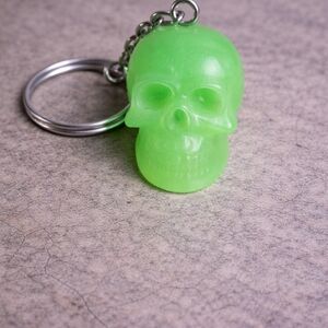 handmade resin Green Skull head Keychain